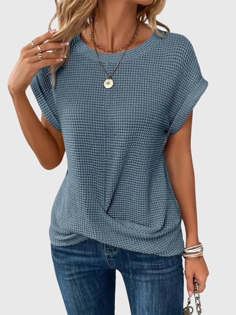 Chic Crew Neck Blouse