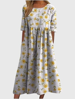 Chic Flattering Floral Dress
