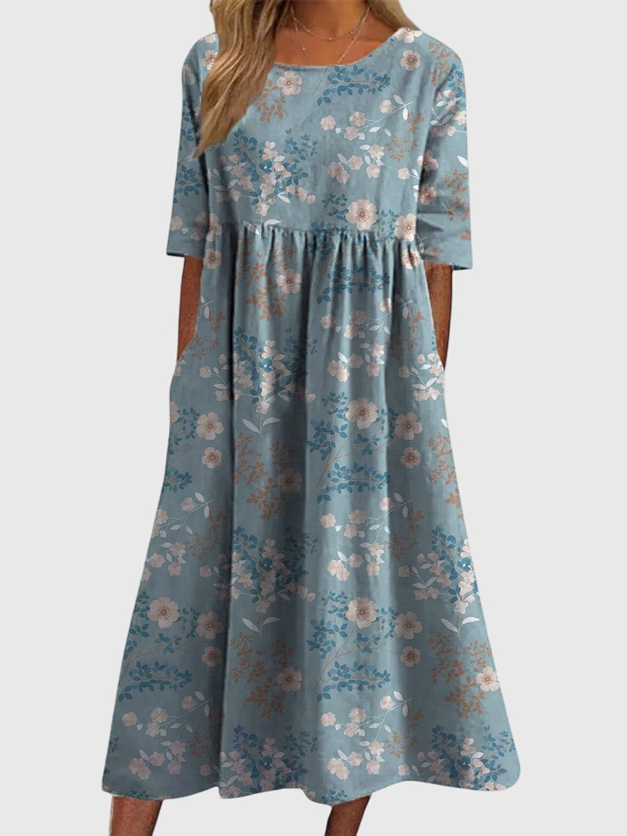 Chic Flattering Floral Dress