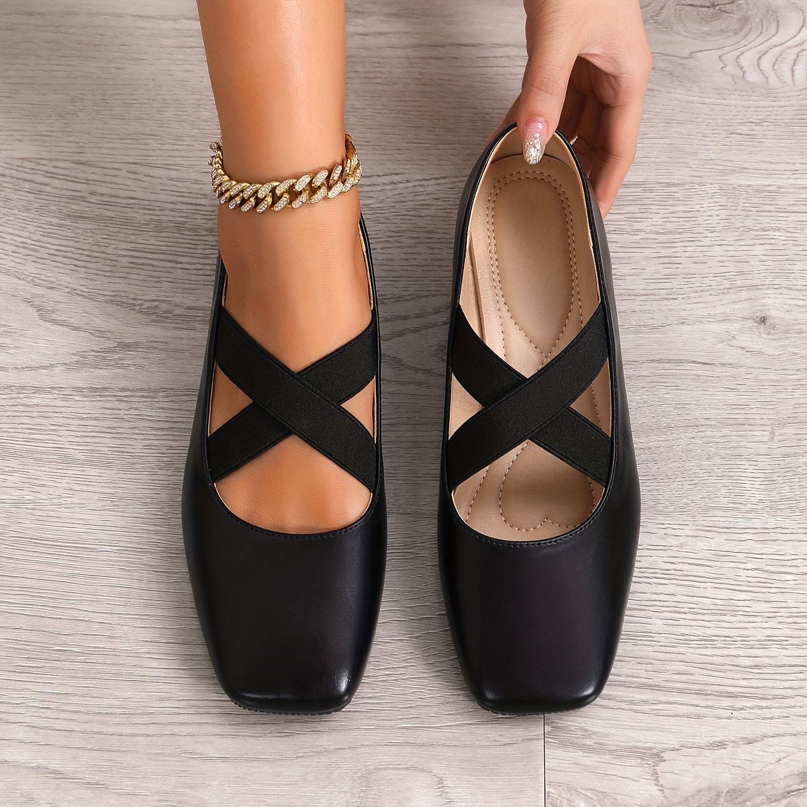 Crisscross Strap Square Mary Janes