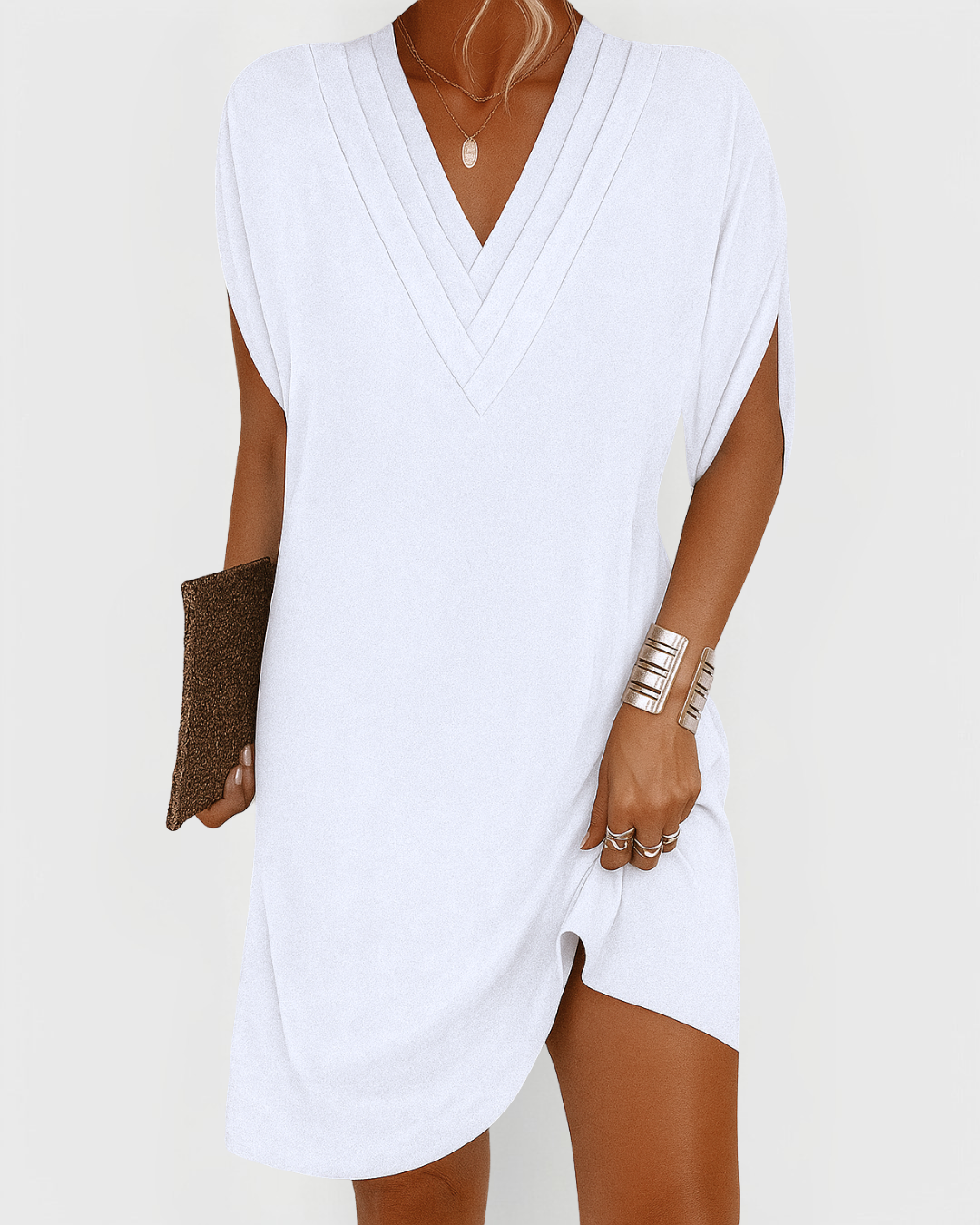 V-Neck Everyday Mini Dress