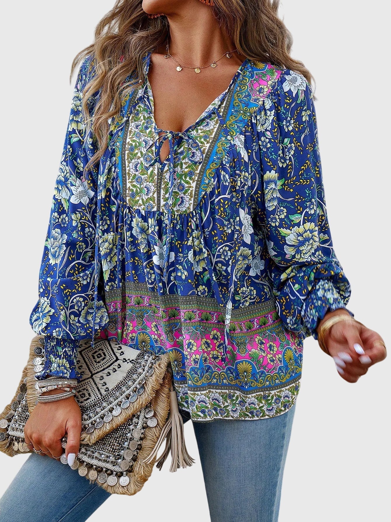 Chic Knit Floral Pullover