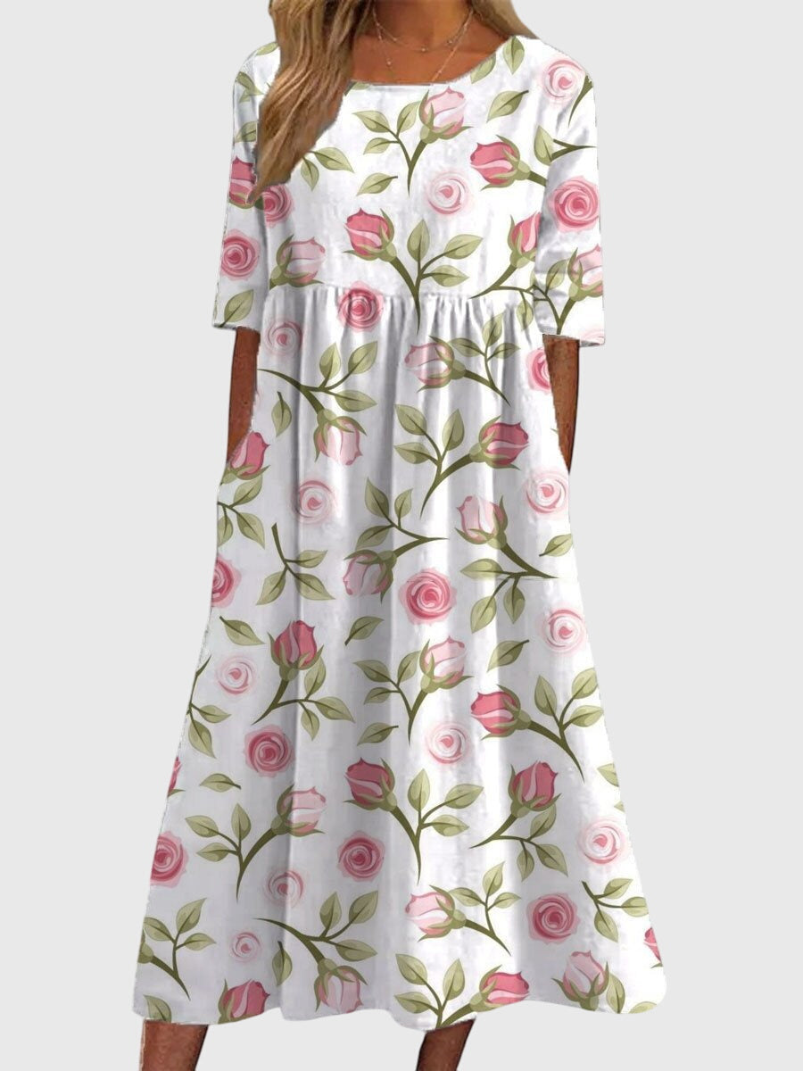 Chic Flattering Floral Dress