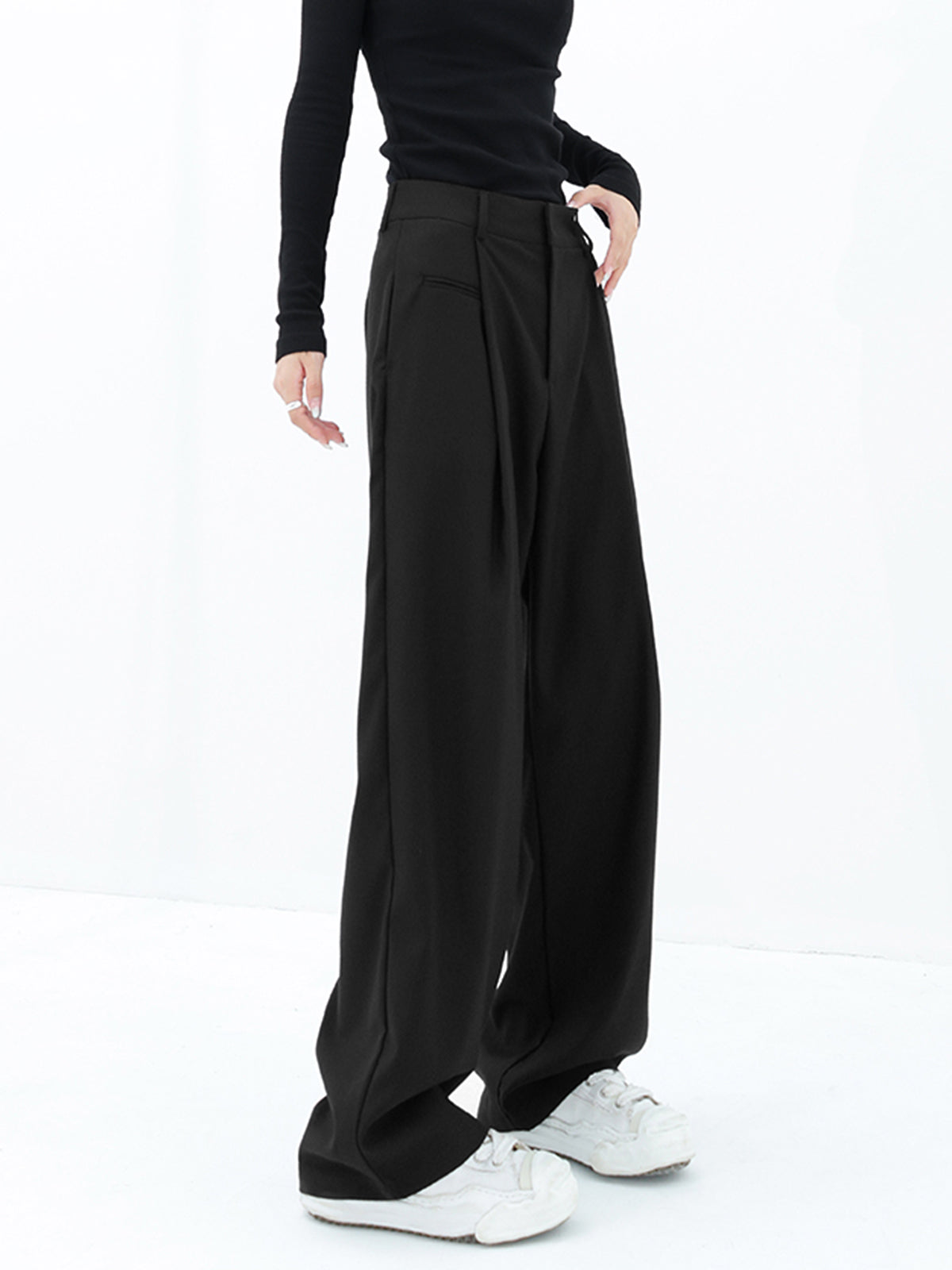 Basic Baggy Wide-Leg Trousers