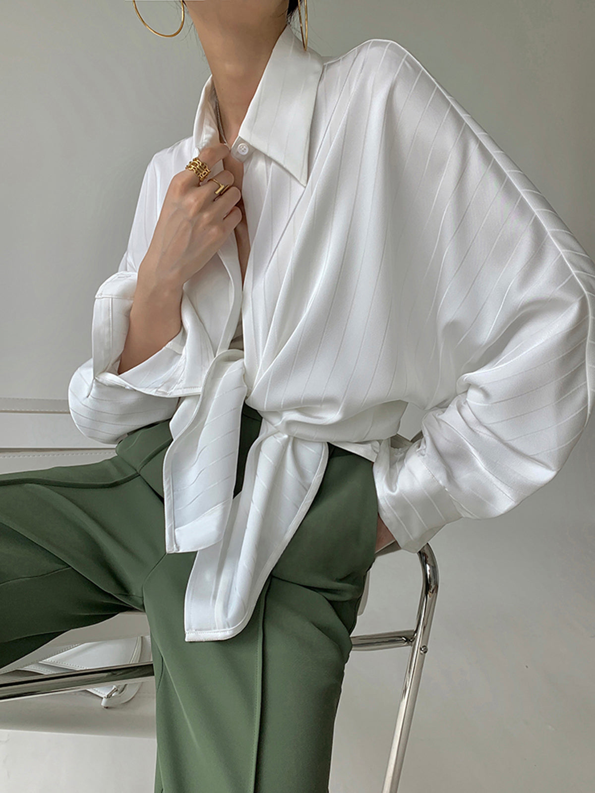 Charlotte Oversized Button-Up Collar Shirt