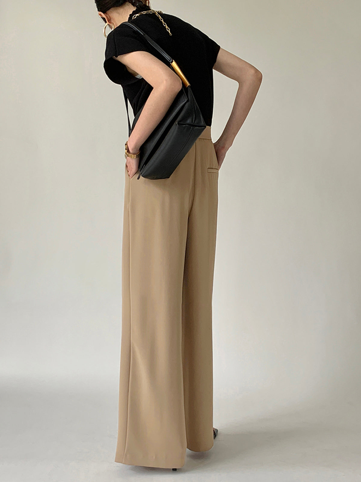 Flowy Wide Leg Dress Pants with Tie Waist