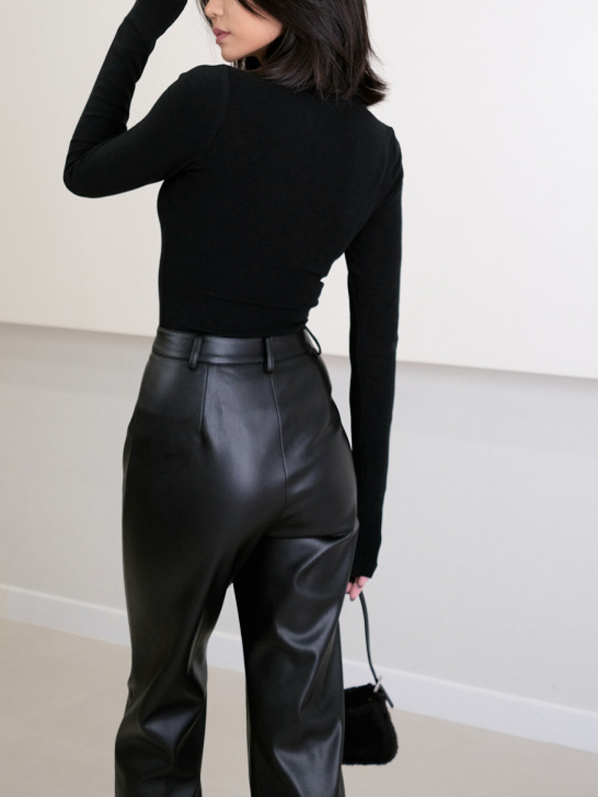 High-Waisted Faux Leather Pants