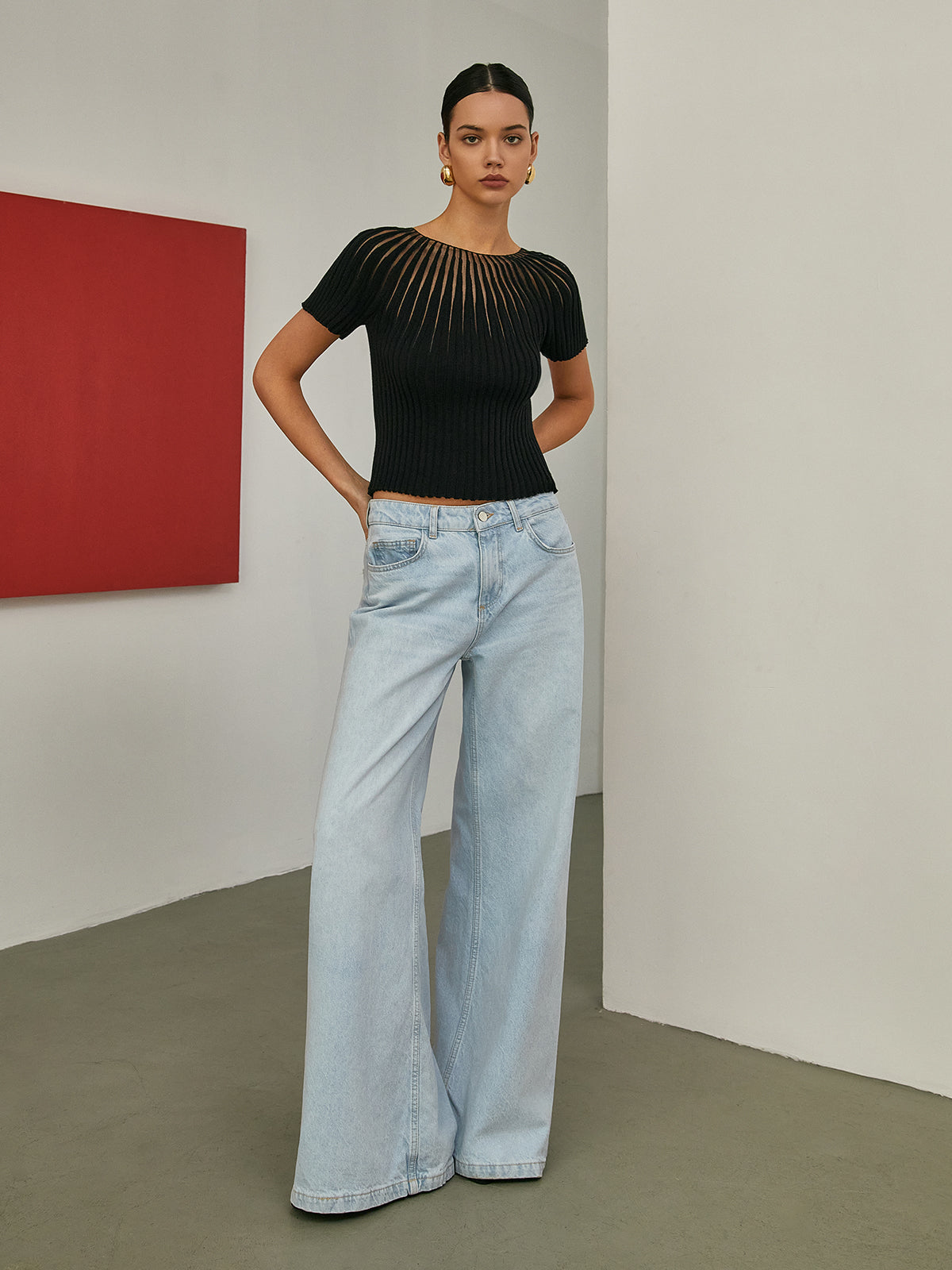 Basic Short Sleeve Knit Top