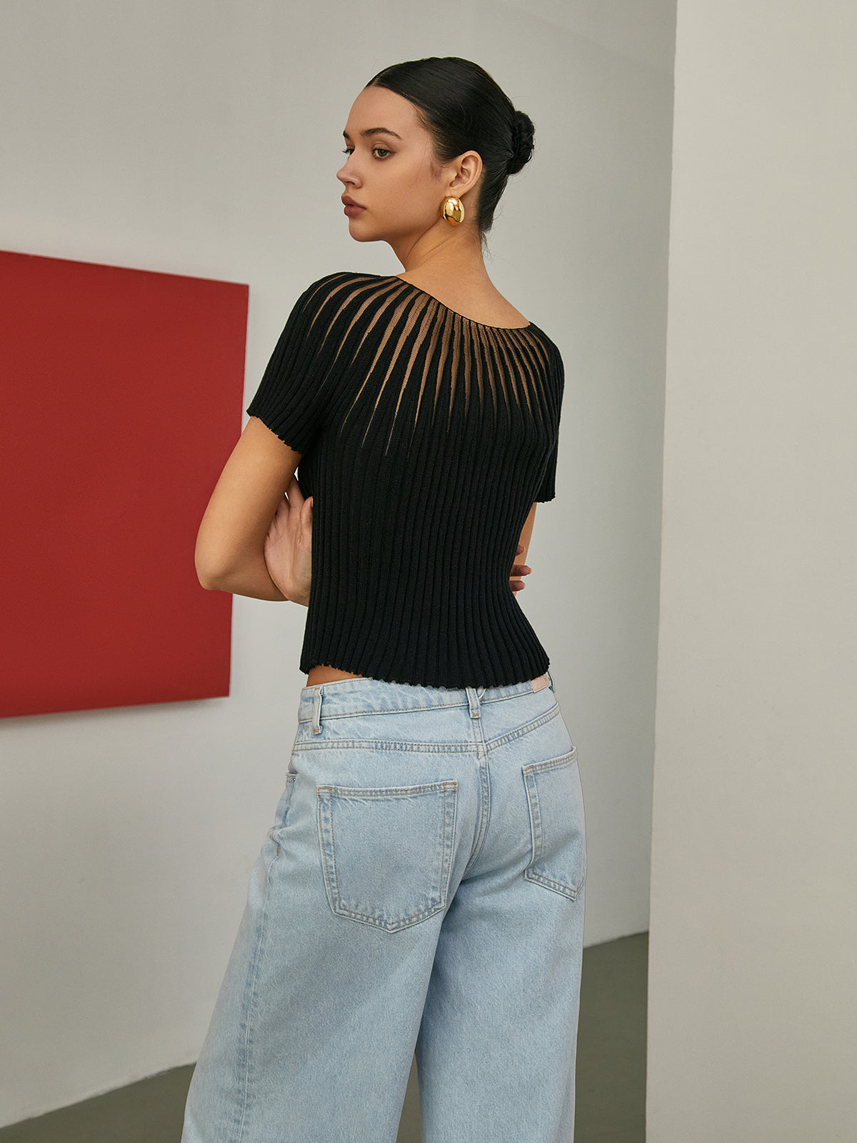 Basic Short Sleeve Knit Top