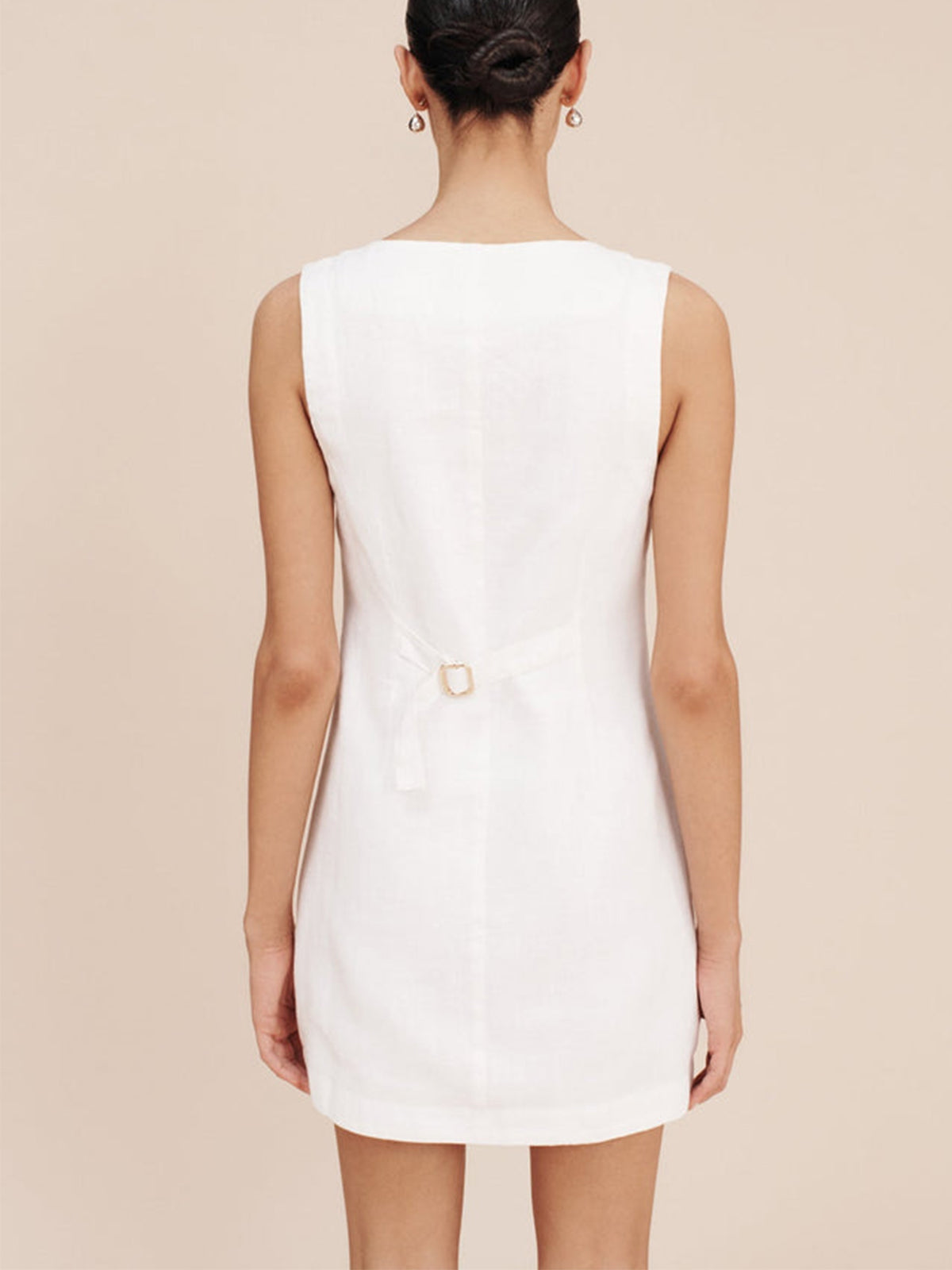 Cotton Button-Up Short Dress