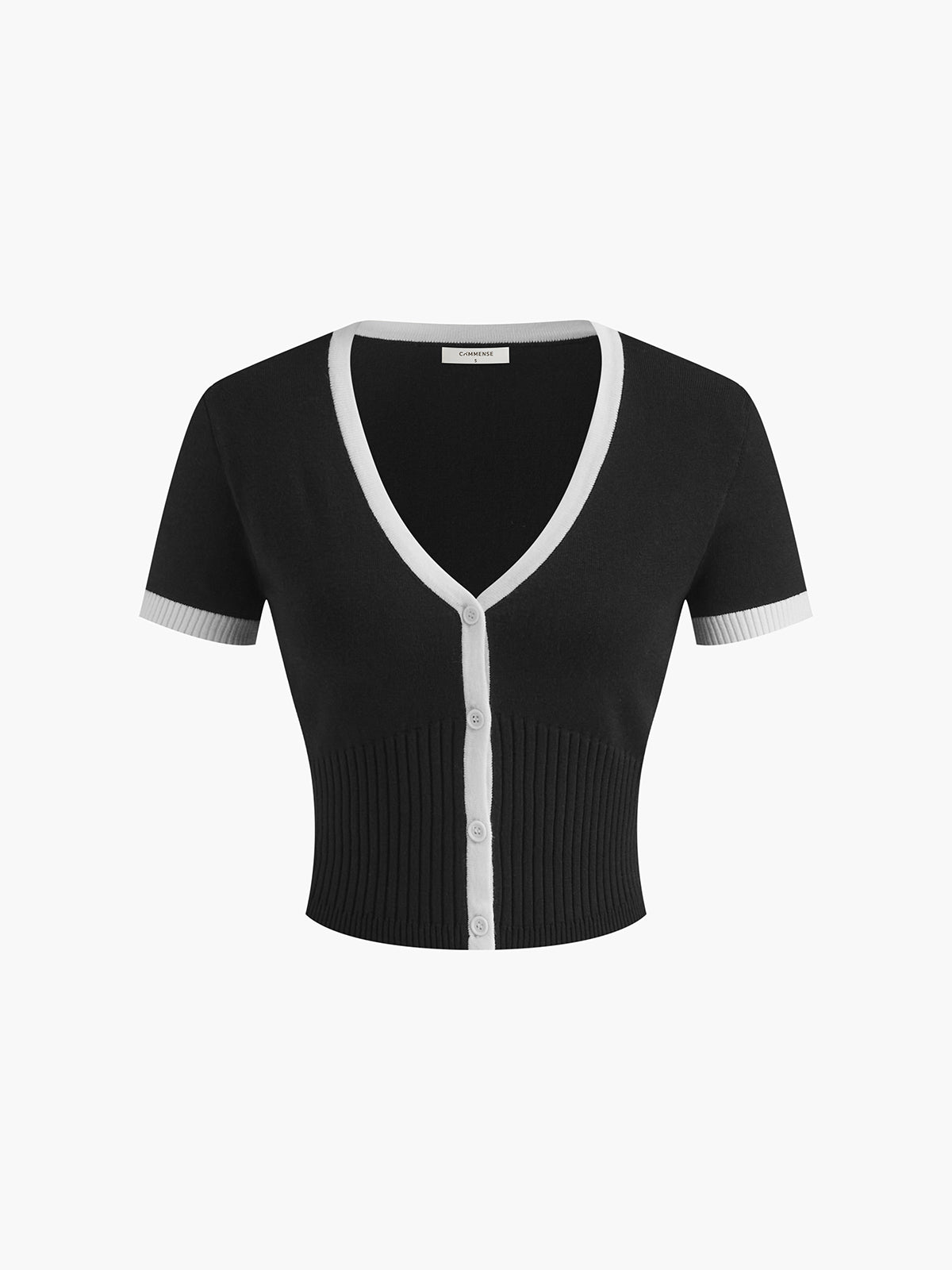 Minimalist Sweater Skirt Set with Contrast Trim