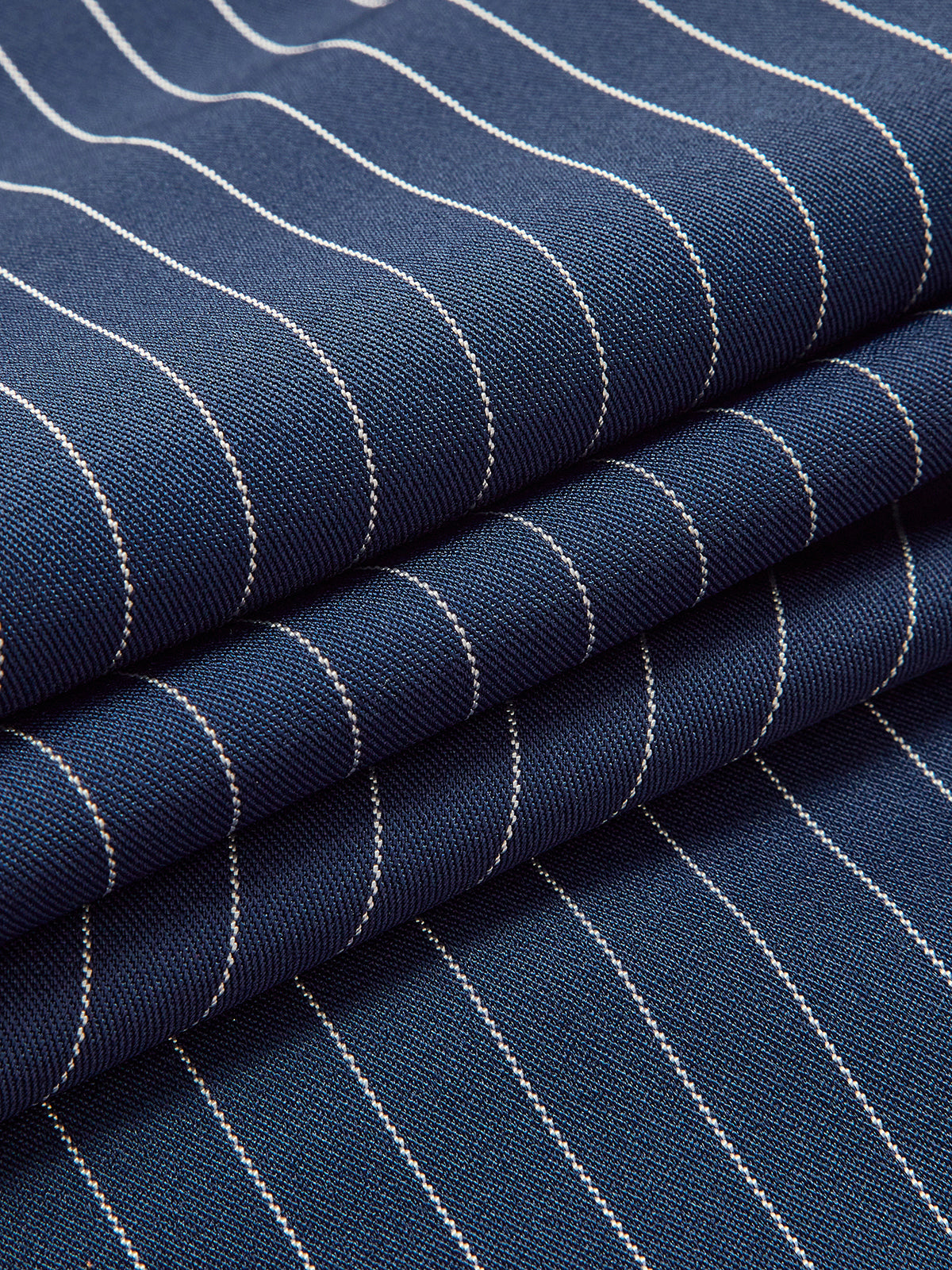 Pinstripe Pleated Wide-Leg Trousers