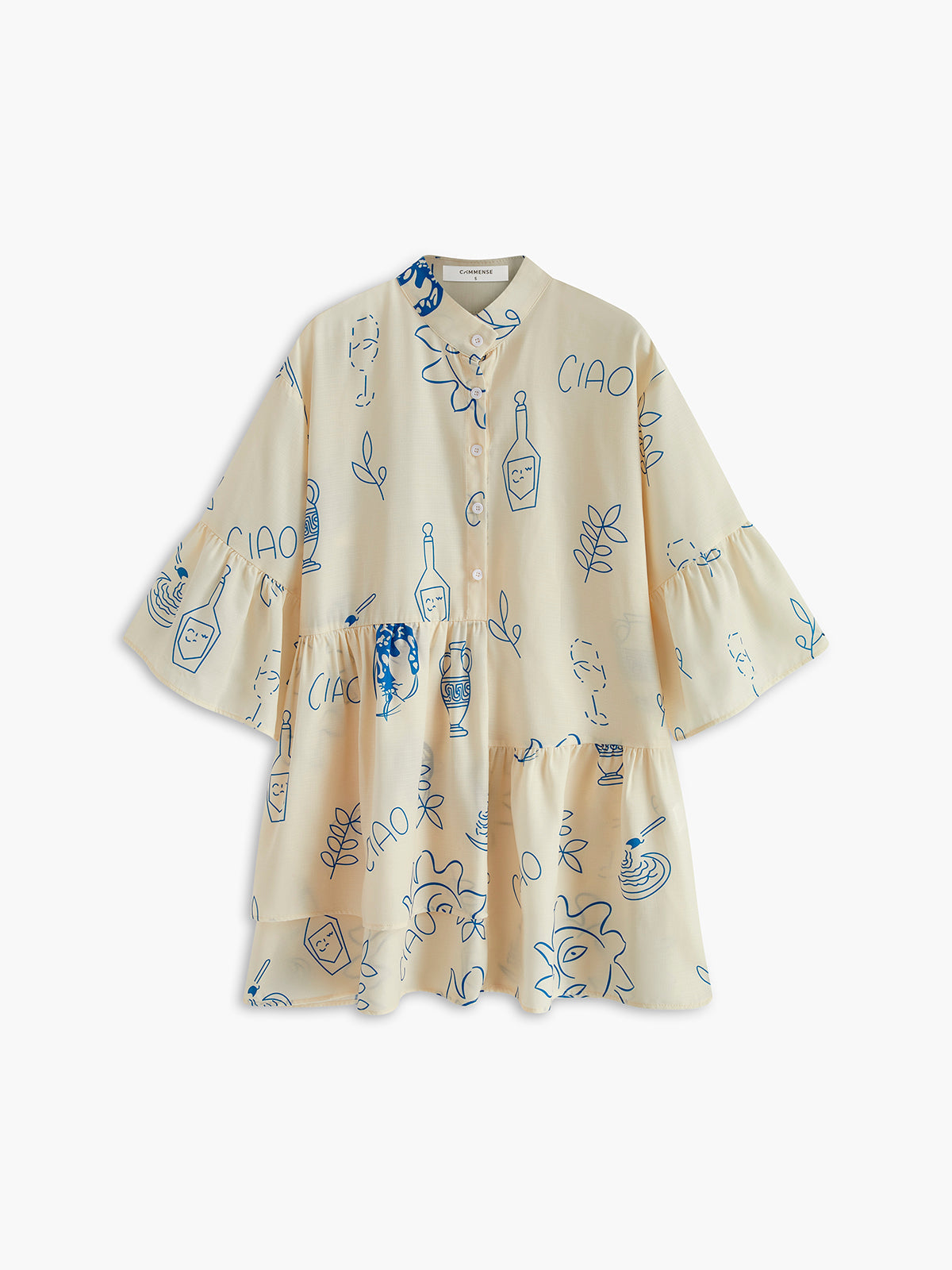 Oversized Sun-Printed Short Dress