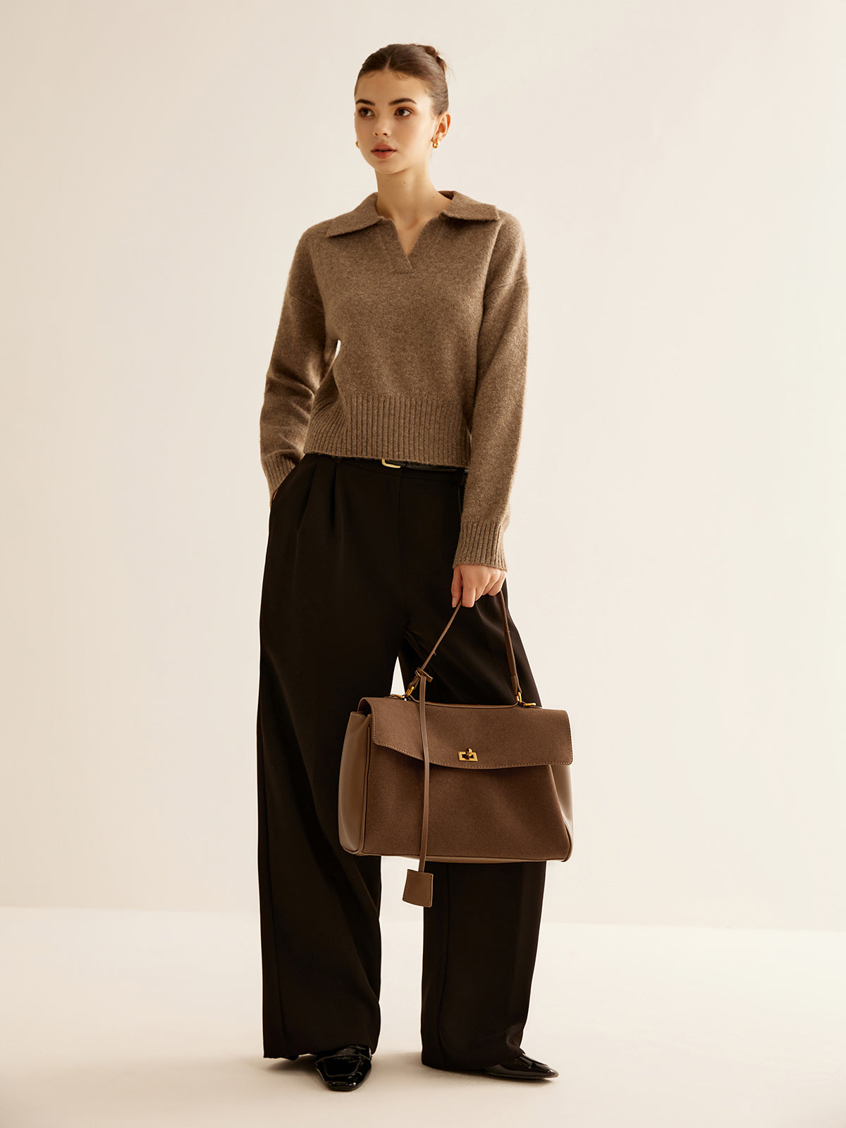 Spacious Flap Shoulder Bag