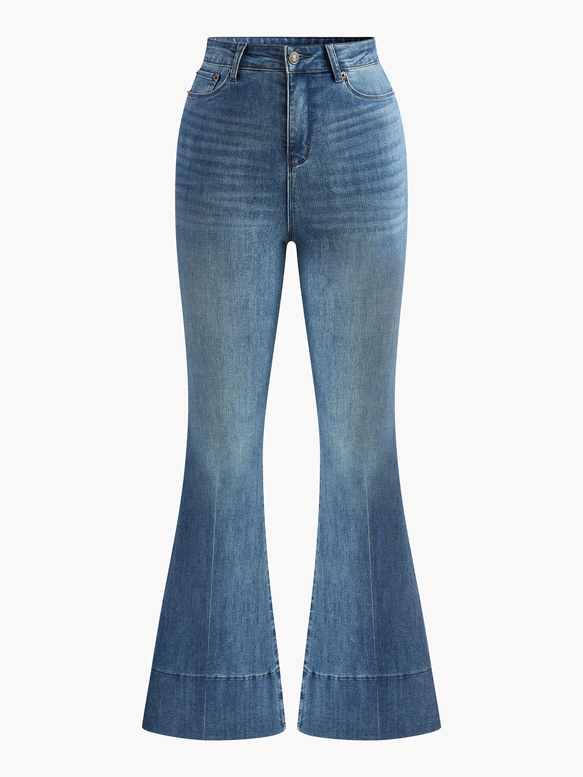 Washed Slim Fit Draped Denim Pants