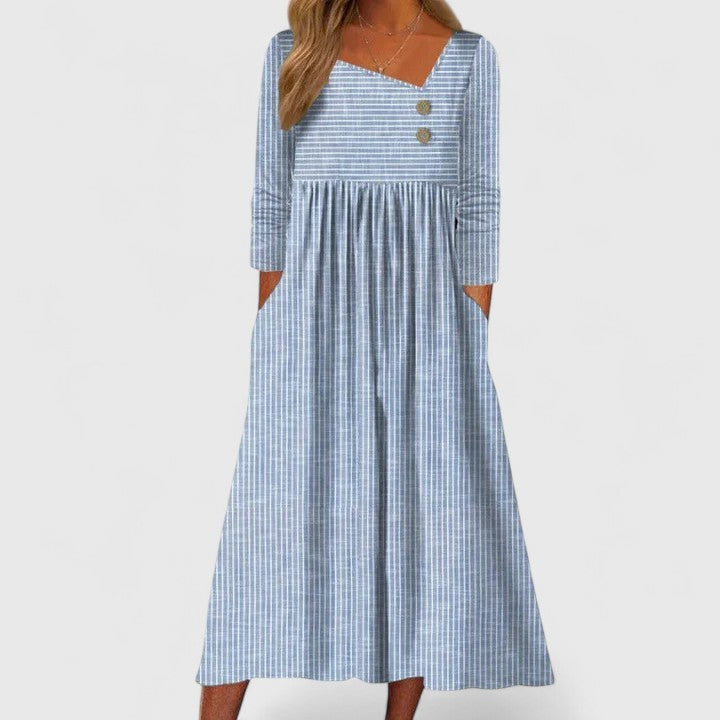 Elegant Midi Button Dress