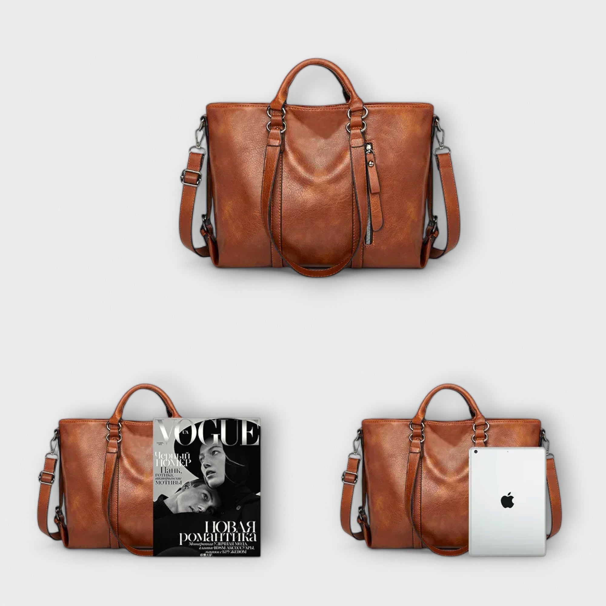 Spacious Leather Tote Bag