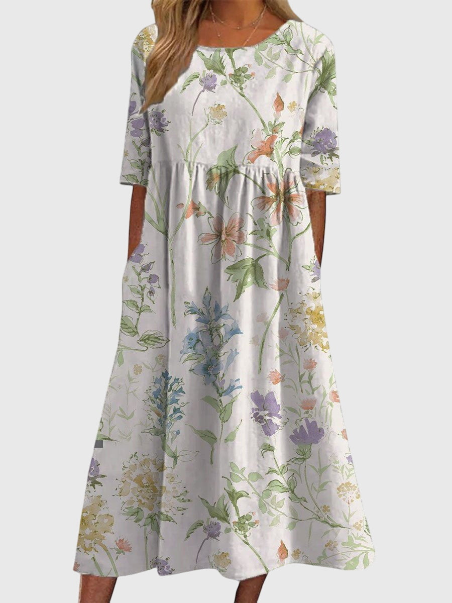 Chic Flattering Floral Dress