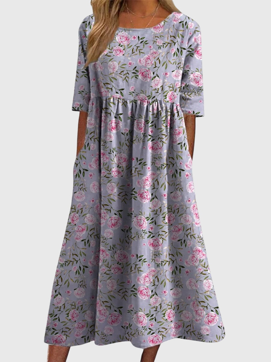 Chic Flattering Floral Dress