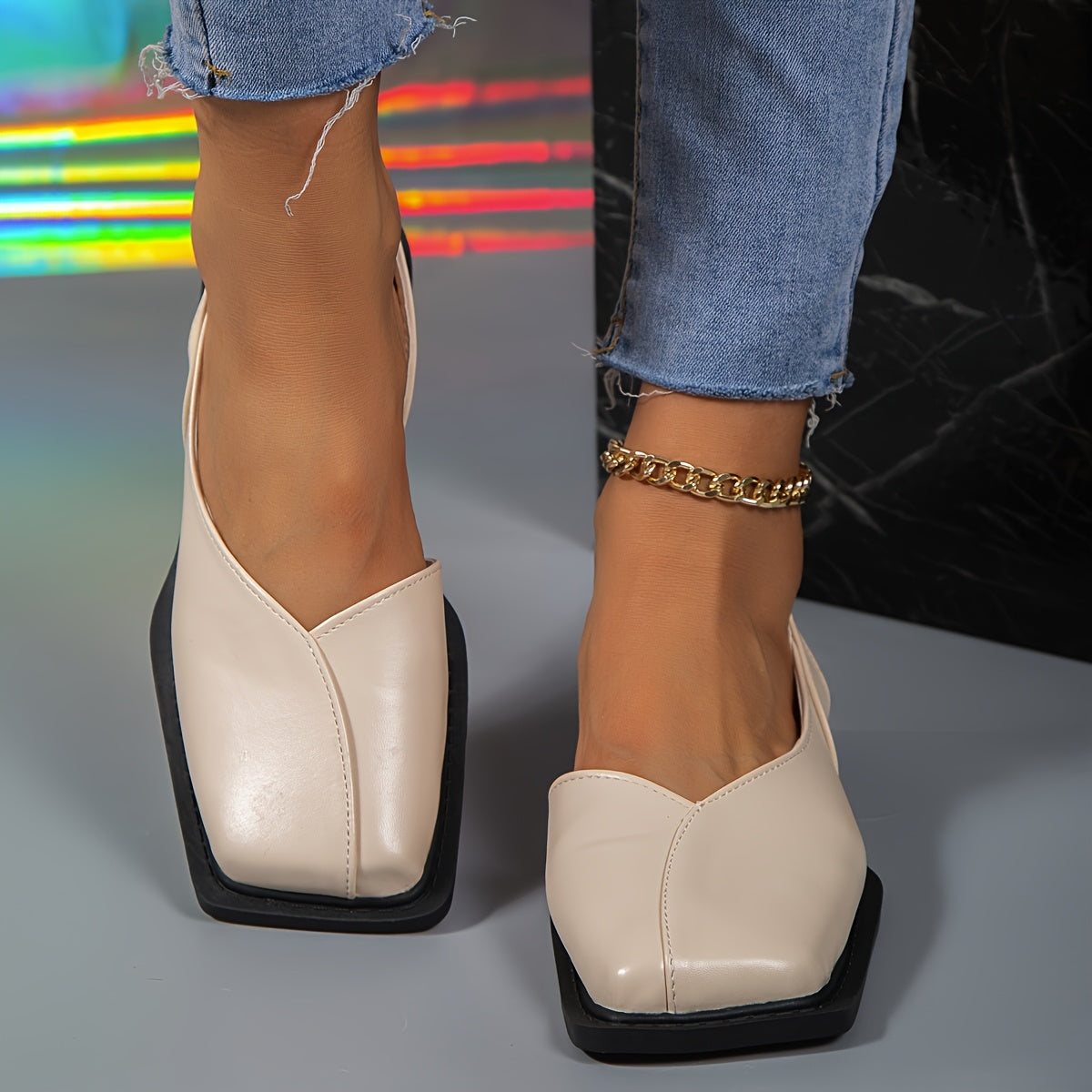 Chic Vintage Square Noise Mary Janes