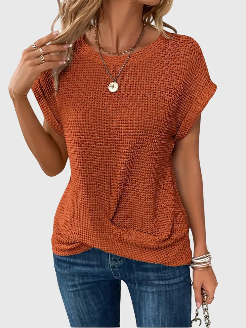 Chic Crew Neck Blouse