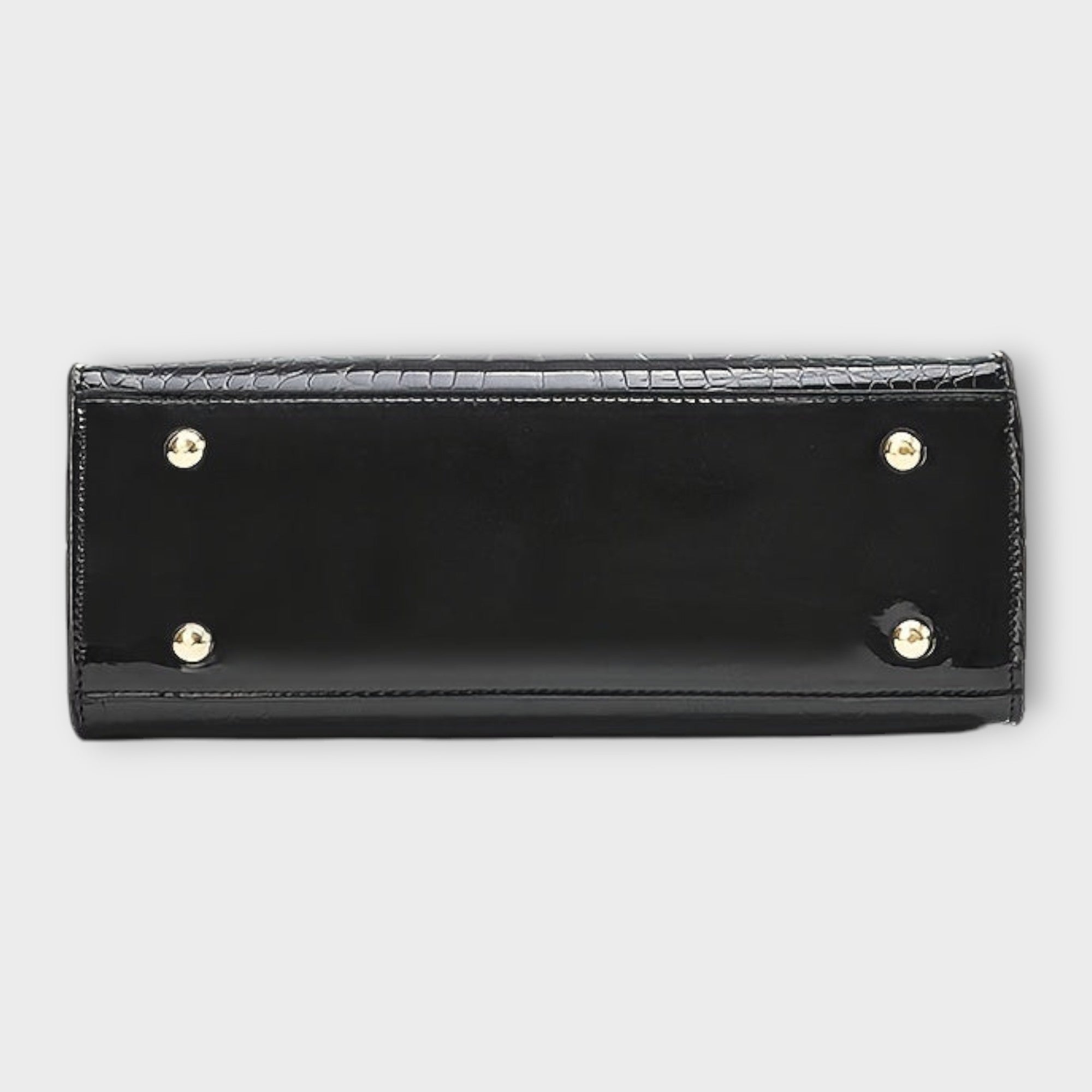 Crocodile Texture Glossy Handbag