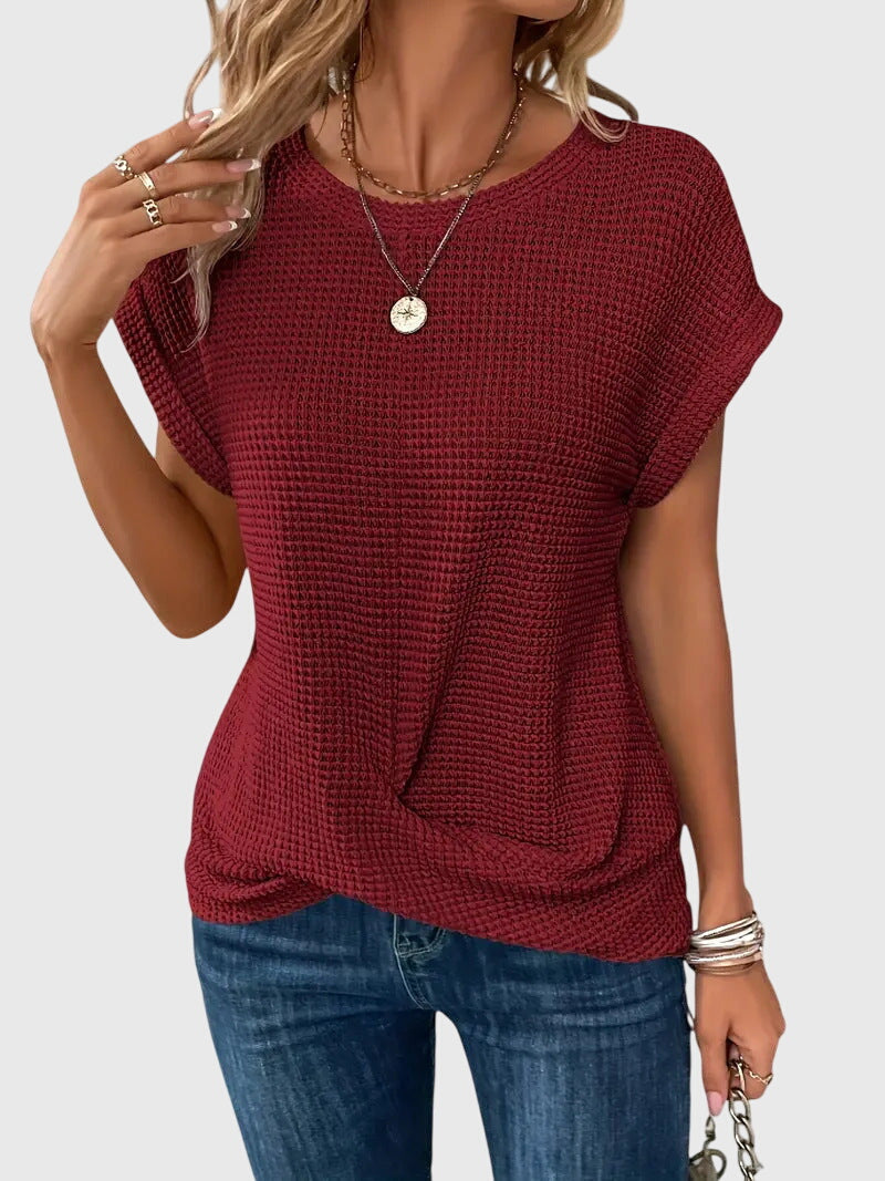 Chic Crew Neck Blouse
