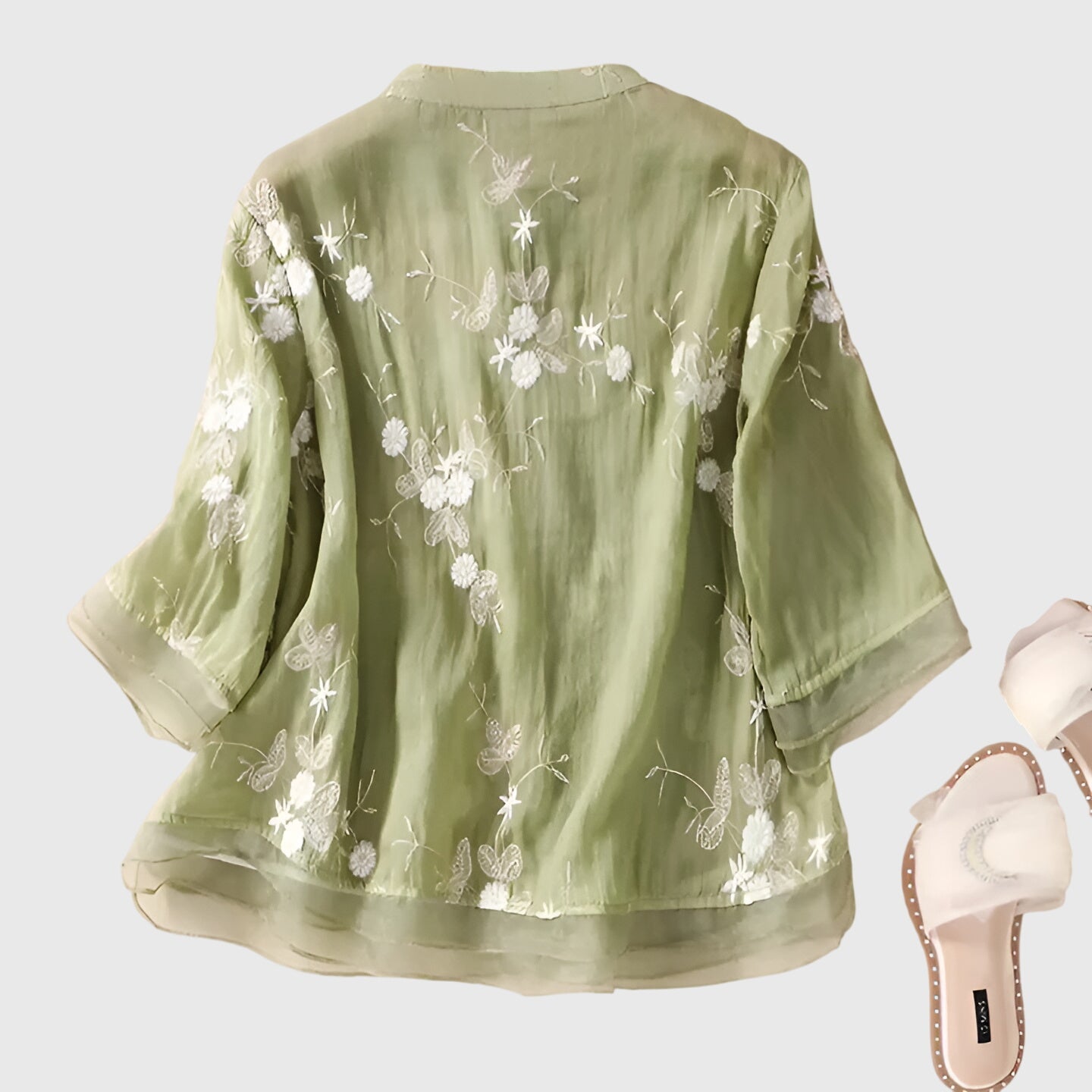 Elegant Floral Embroidered Top