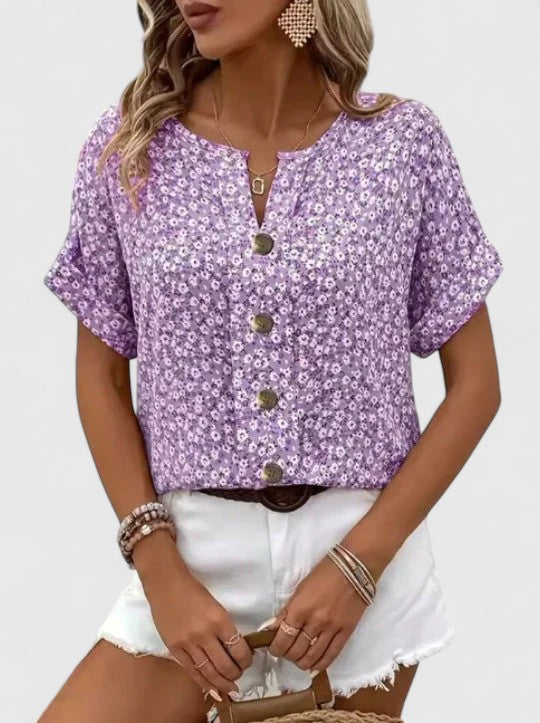 Floral Elegance Summer Blouse
