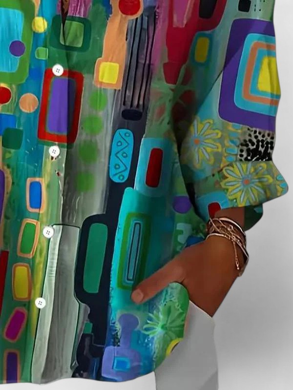 Chic Geometric Design Blouse
