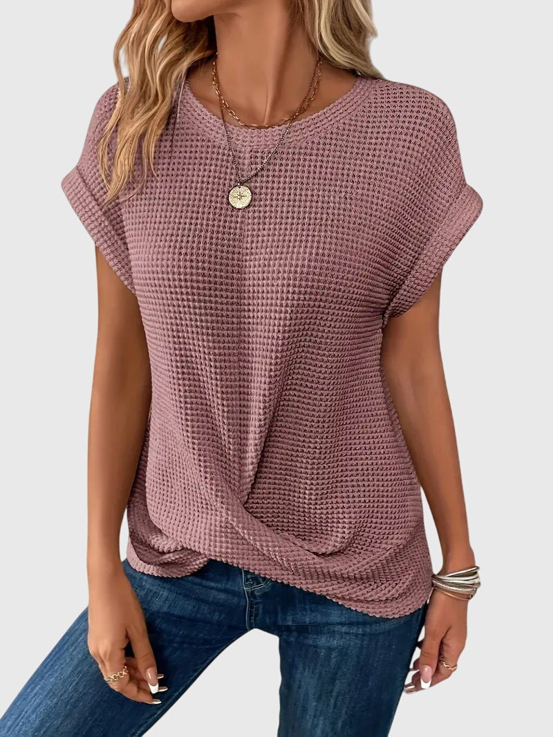 Chic Crew Neck Blouse