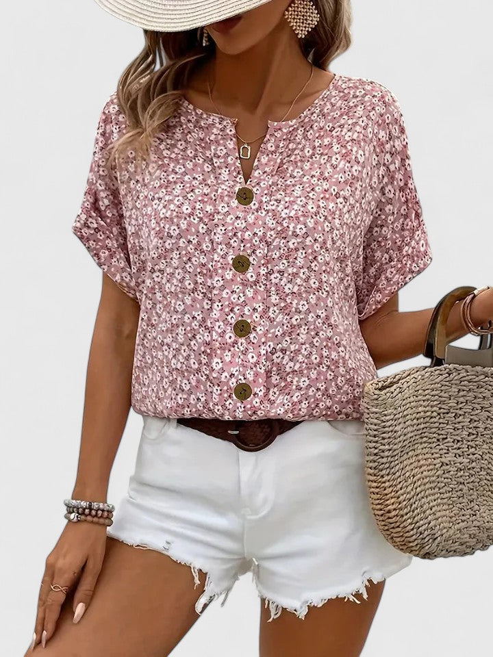 Floral Elegance Summer Blouse