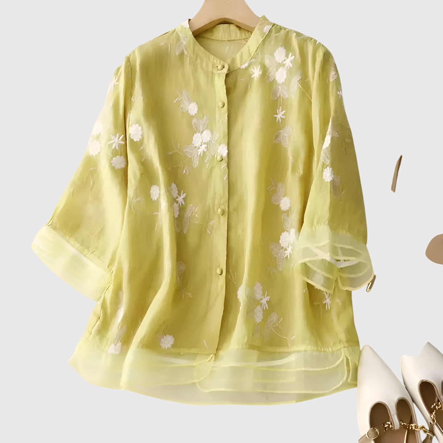 Elegant Floral Embroidered Top