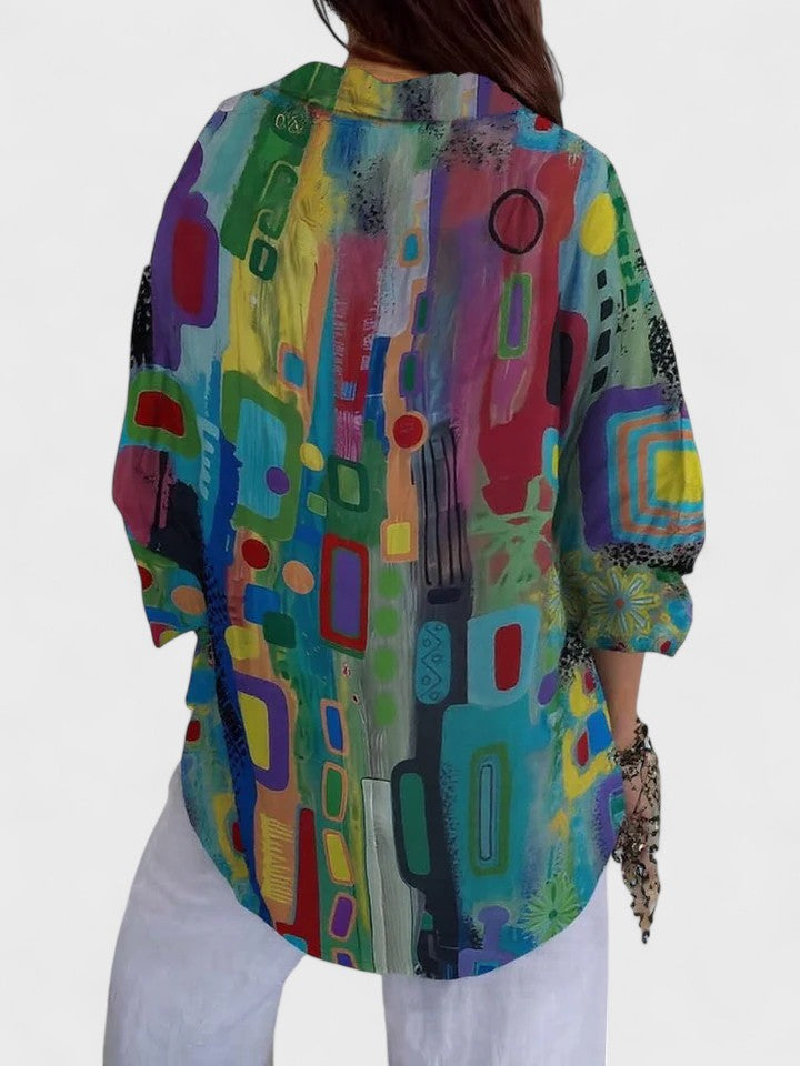 Chic Geometric Design Blouse