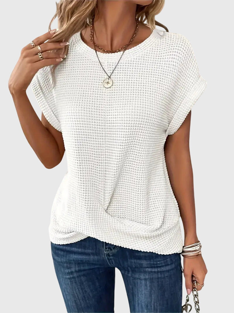 Chic Crew Neck Blouse