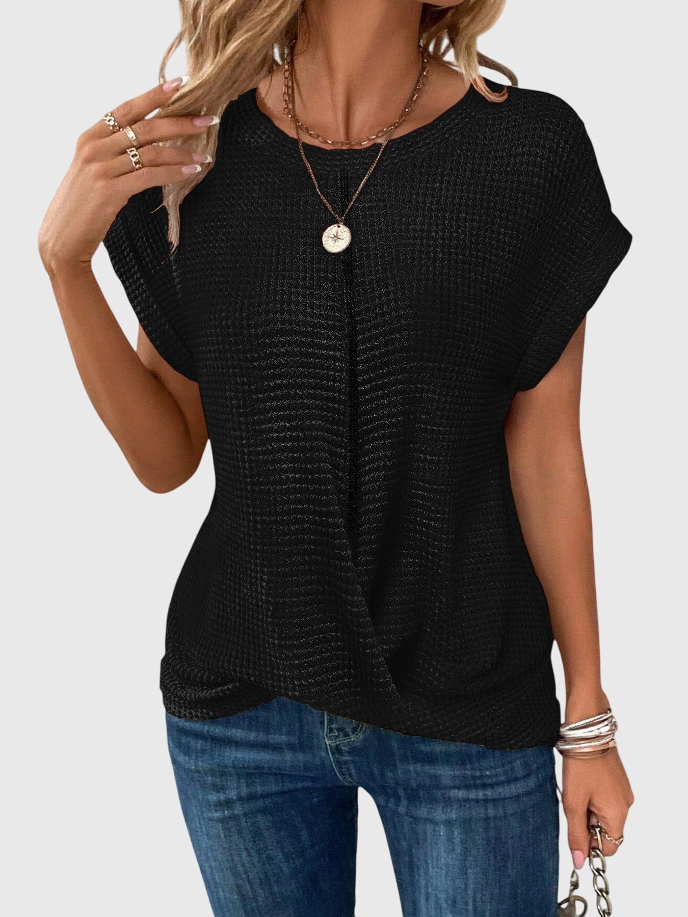 Chic Crew Neck Blouse