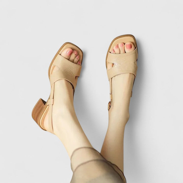 Comfy Retro Square-Toe Sandals
