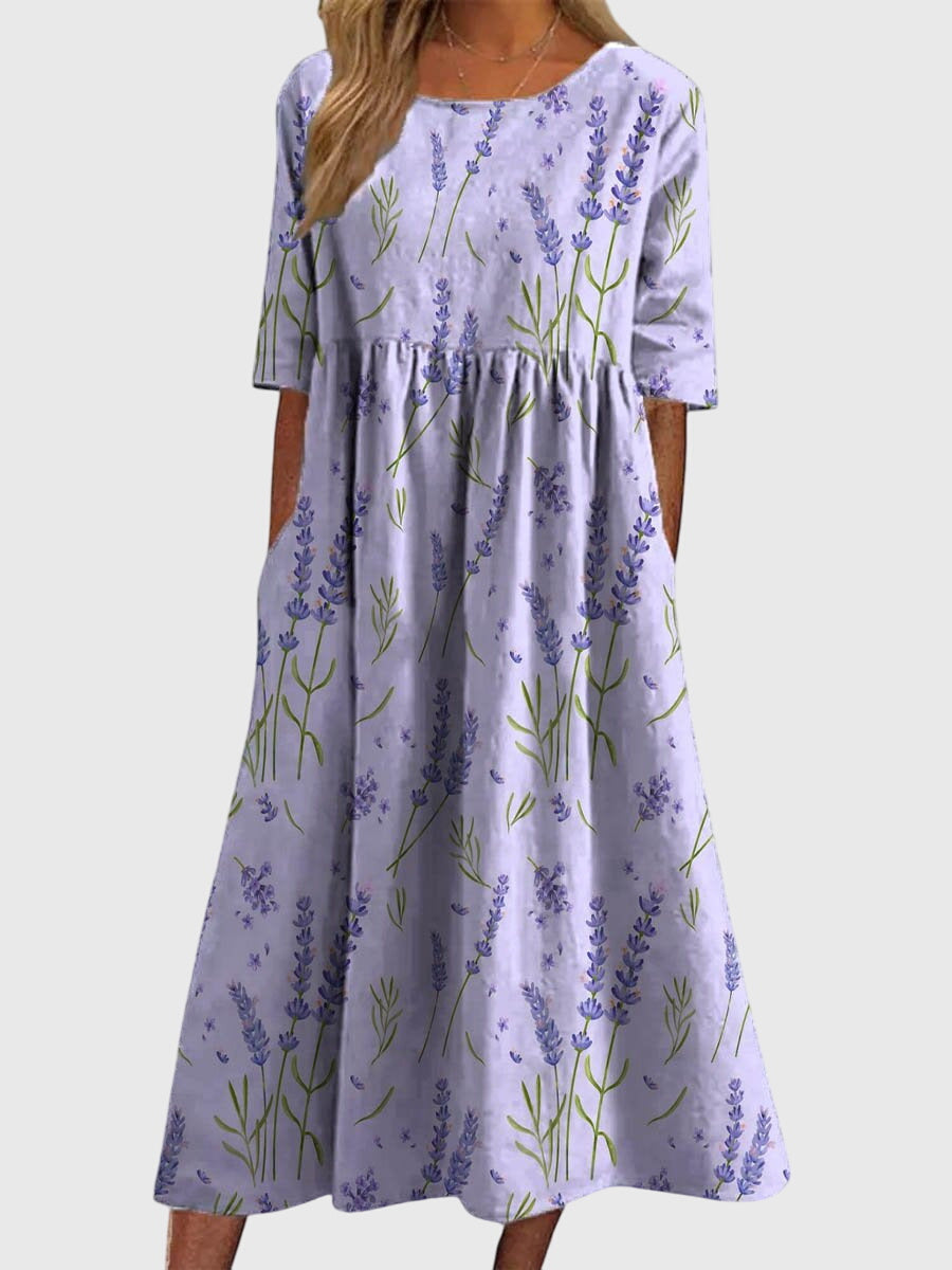 Chic Flattering Floral Dress