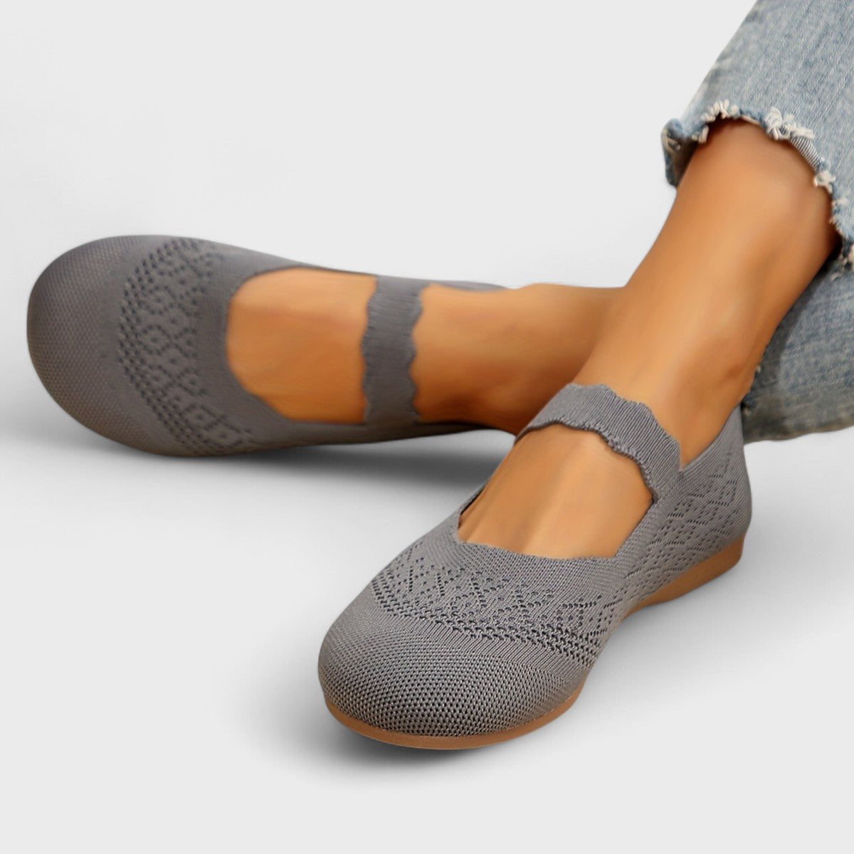 All-Season Knit Mary Jane Flats
