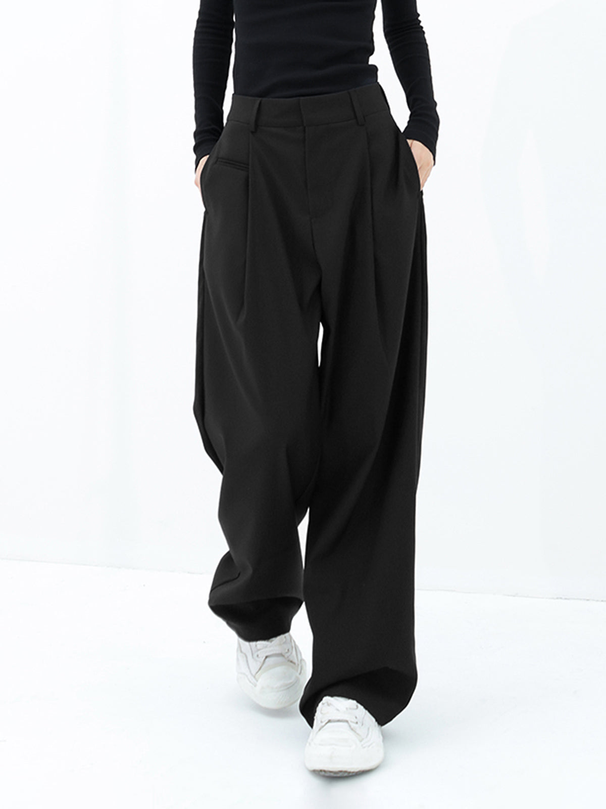 Basic Baggy Wide-Leg Trousers