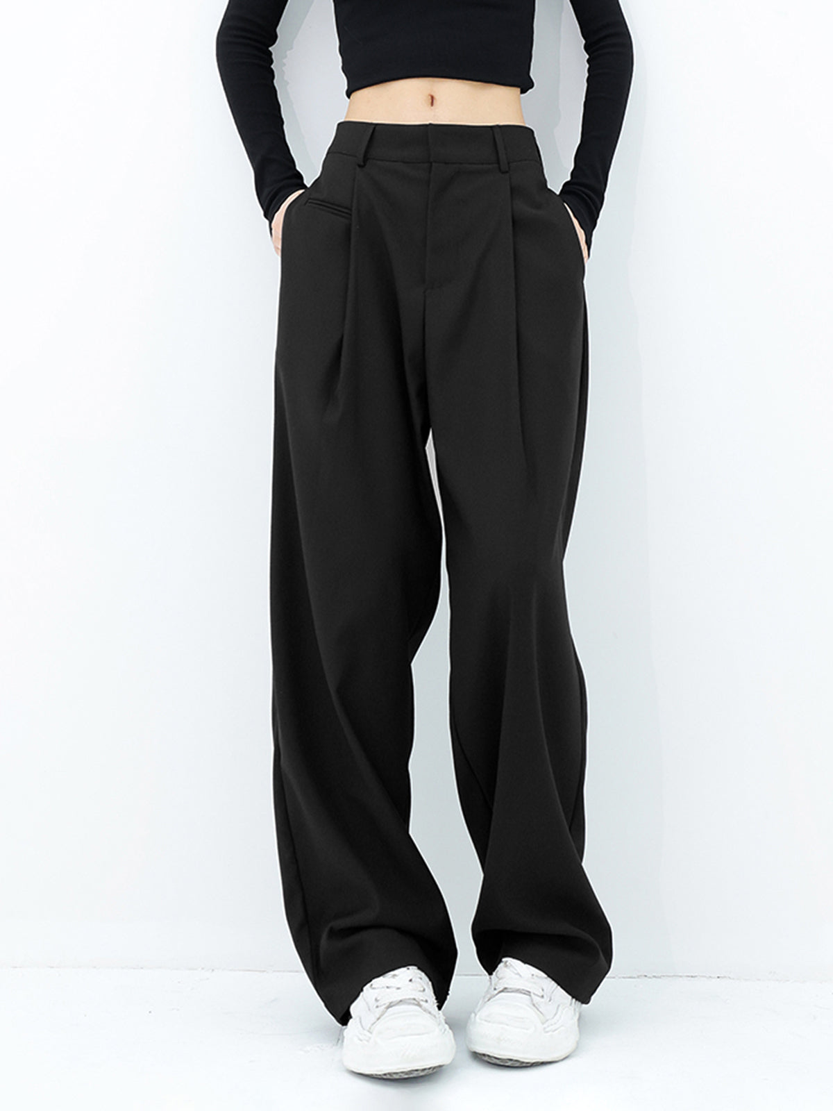 Basic Baggy Wide-Leg Trousers