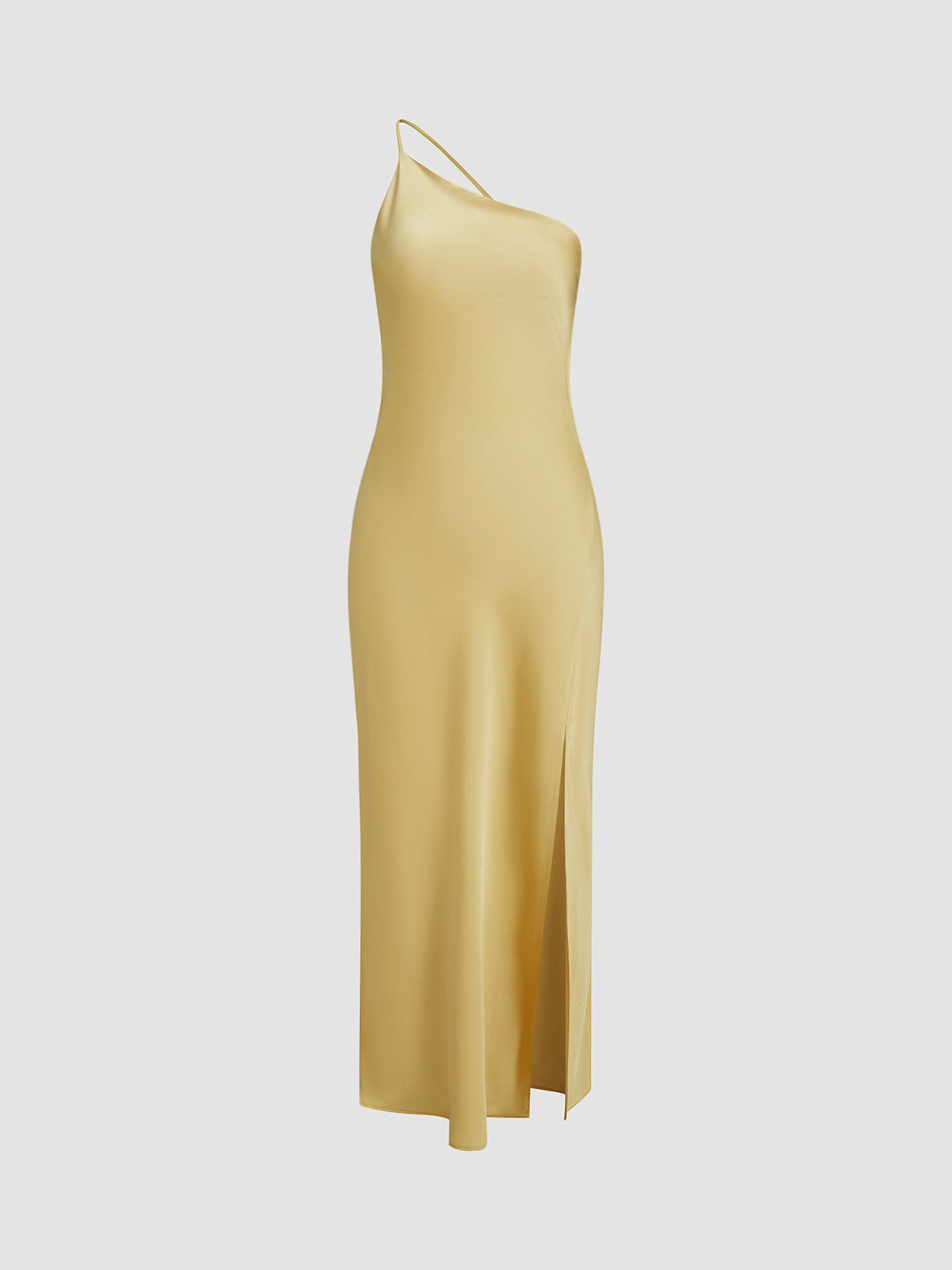 Moonlight Satin Long Dress with Open Back and Slit