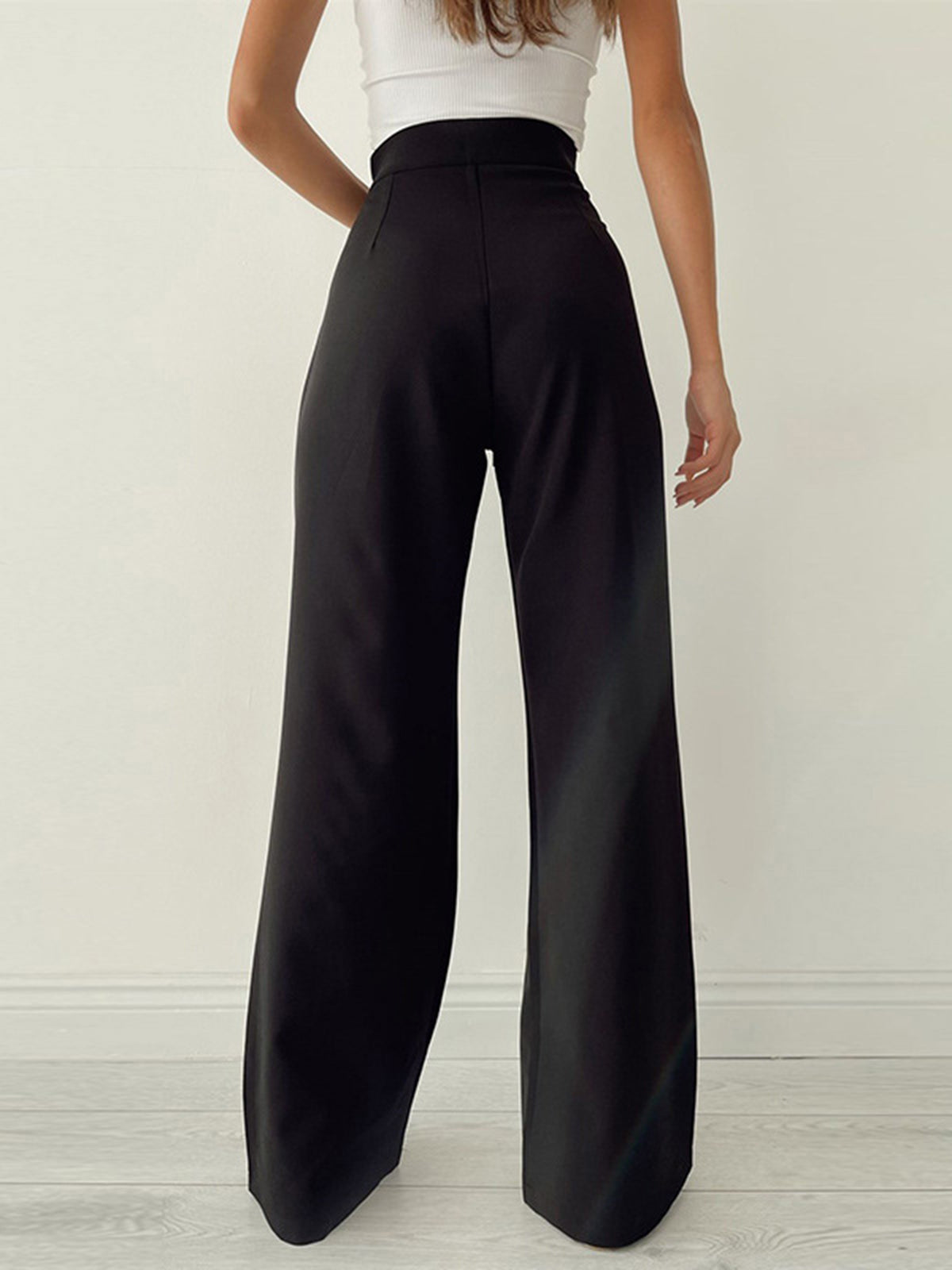 Wide Leg Palazzo Trousers with Ties