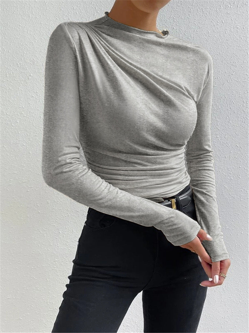 Ruching Long Sleeve Top