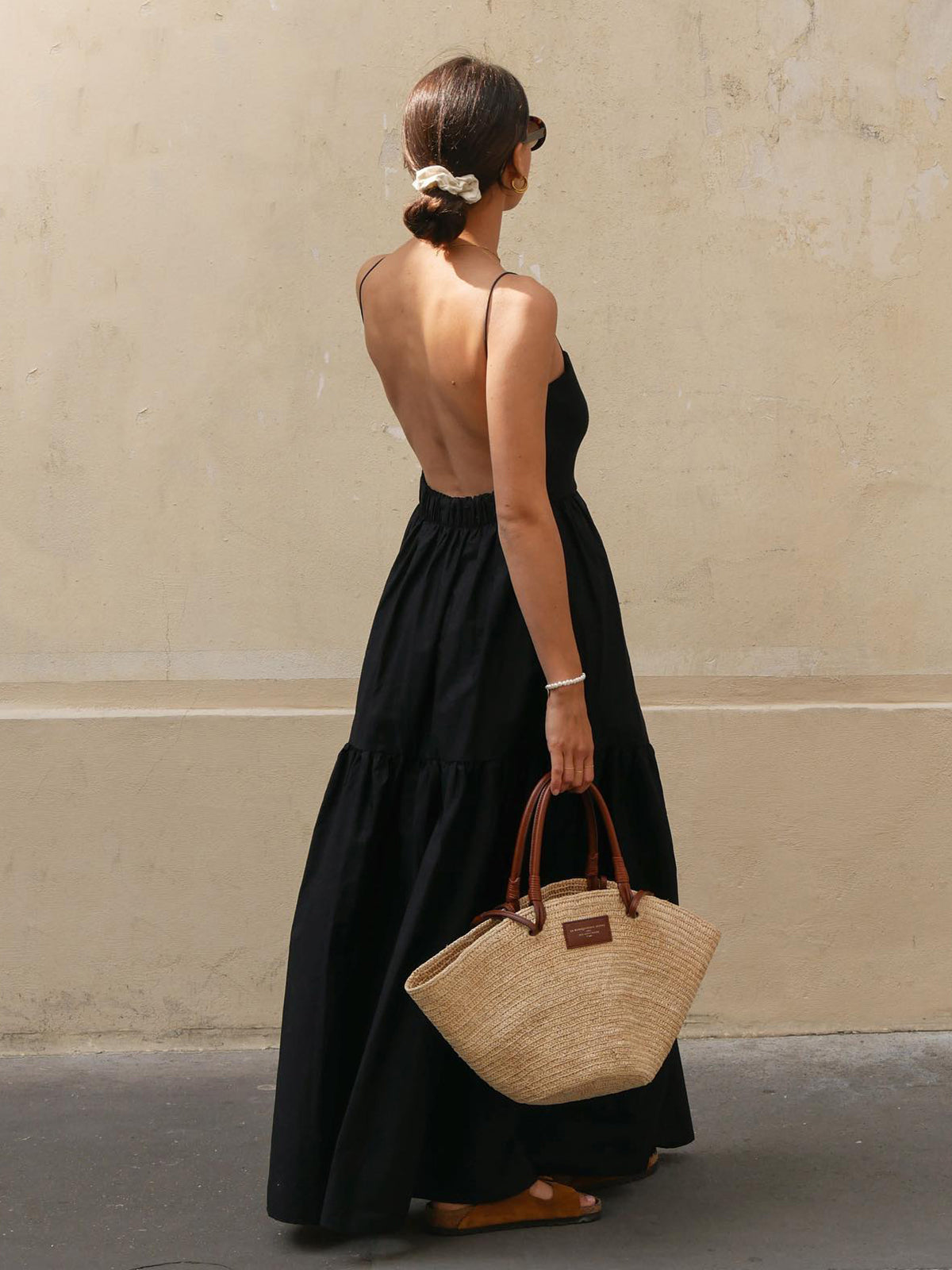 Backless Solid Long Dress