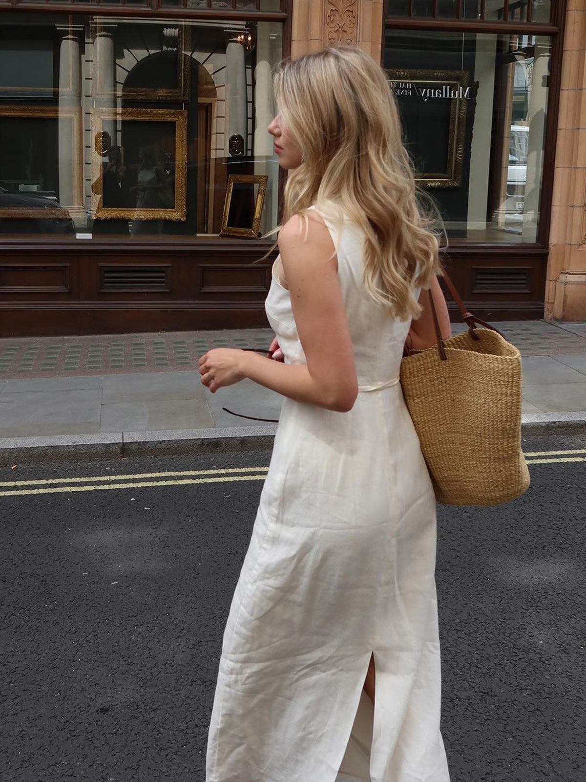 Cotton and Linen Sleeveless Maxi Dress