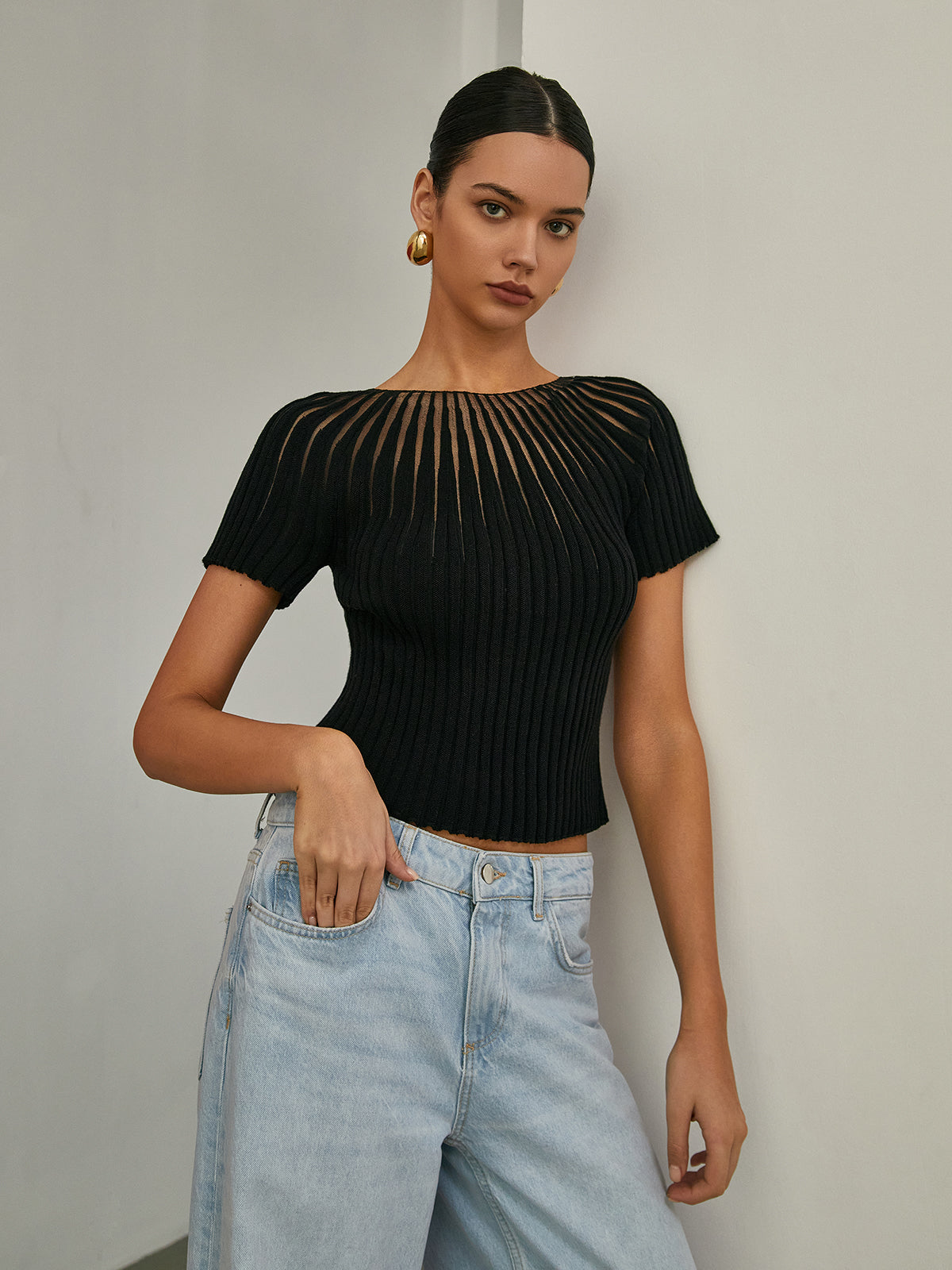 Basic Short Sleeve Knit Top