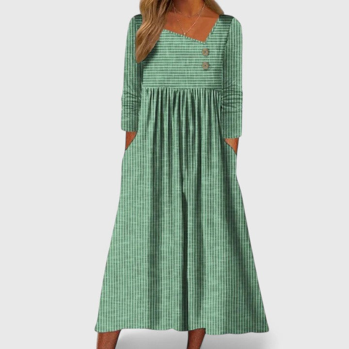 Elegant Midi Button Dress