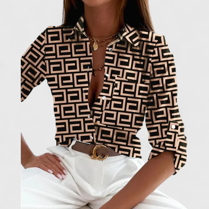 Chic Printed Long Sleeve Top