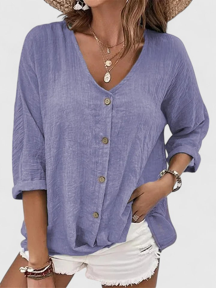 Elegant Chic Cotton Blouse